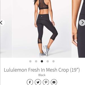 Lululemon Fresh in Mesh Cropped 19” Tights